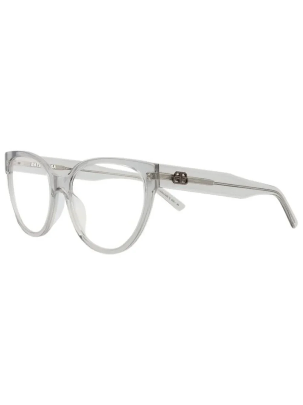 New Balenciaga Womens Cat Eye Grey Grey Transparent Fashion Designer Eyeglasses